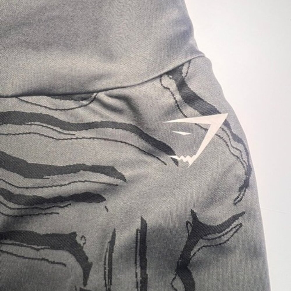 GymShark Marbled Gray Leggings – Size L – Seamless High-Rise Fit